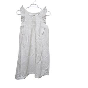AG Adriano Goldschmied White Ruffle Midi Dress Size S